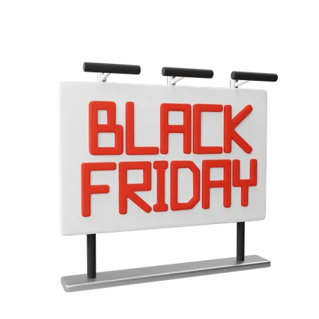 Black Friday Advertising Board  3D Illustration