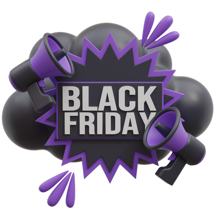 Black Friday-Werbewolke  3D Icon