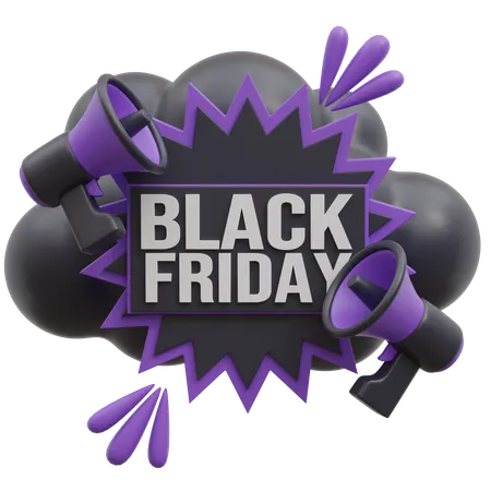 Black Friday-Werbewolke  3D Icon