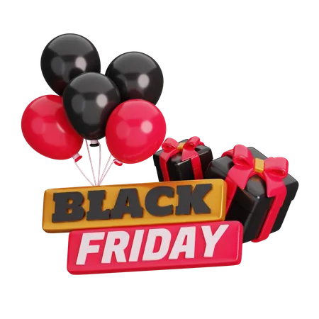 Black Friday and Balloon  3D Icon