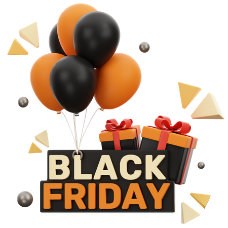 Black Friday and Balloon  3D Icon