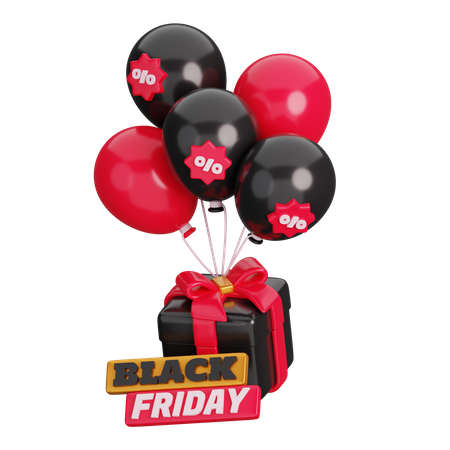 Black Friday and Balloons  3D Icon