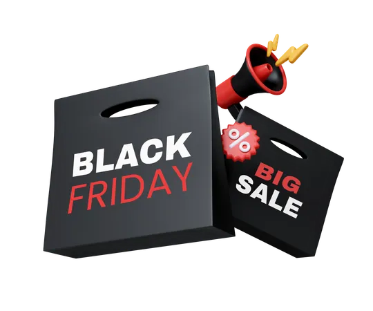 Ankündigung zum Black Friday  3D Icon