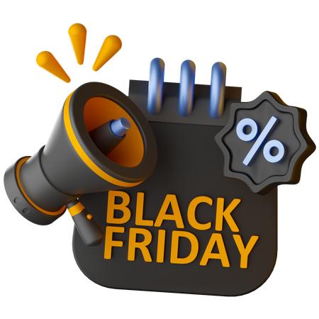 Ankündigung zum Black Friday  3D Icon