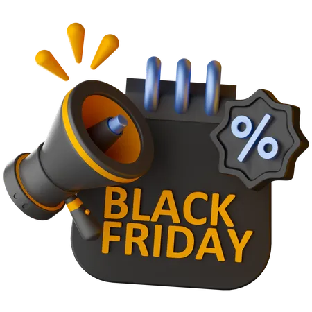 Ankündigung zum Black Friday  3D Icon