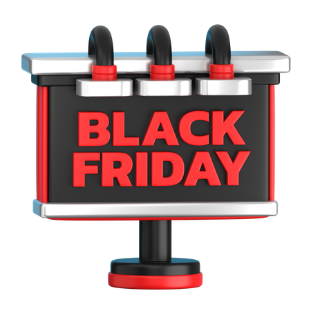 Black Friday Announcement Board  3D Icon