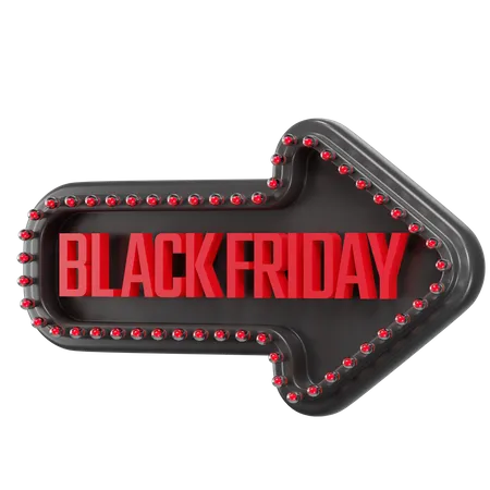 Black Friday Arrow With Lights 3D Icon