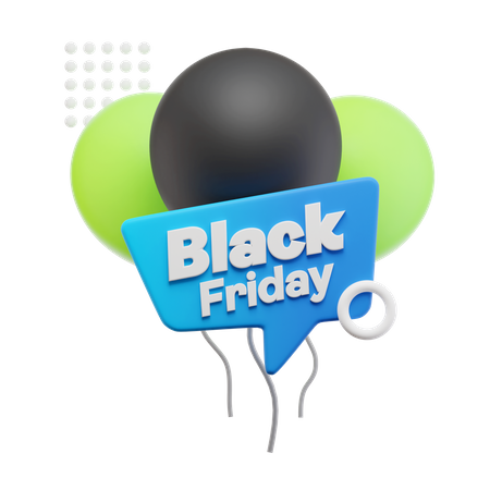 Black Friday Ballon  3D Icon