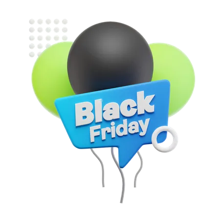 Black Friday Ballon  3D Icon