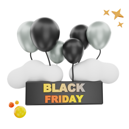 Black Friday Ballon  3D Icon