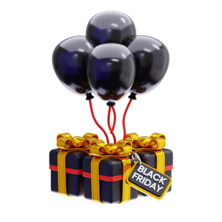 Schwarze Freitagsballons  3D Icon