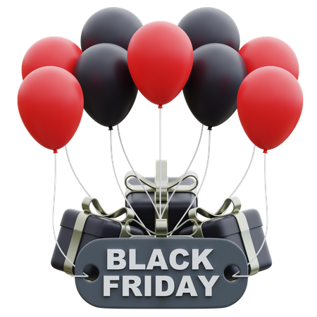 Black Friday Balloon  3D Icon