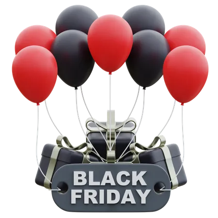 Black Friday Balloon  3D Icon