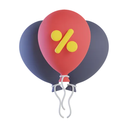 Black Friday Balloon  3D Icon