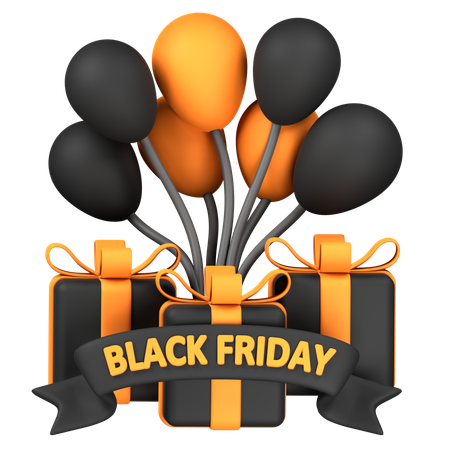 Black Friday Balloon  3D Icon