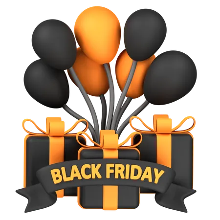 Black Friday Balloon  3D Icon