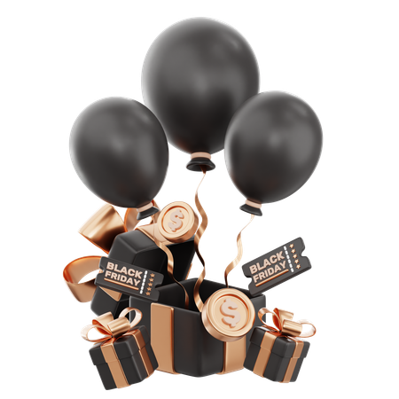 Black Friday Balloon  3D Icon