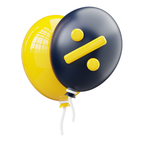 Black Friday Balloon  3D Icon