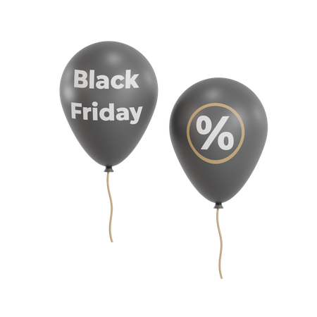 Black Friday Balloon  3D Icon
