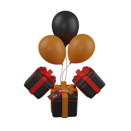 Black Friday Balloons  3D Icon