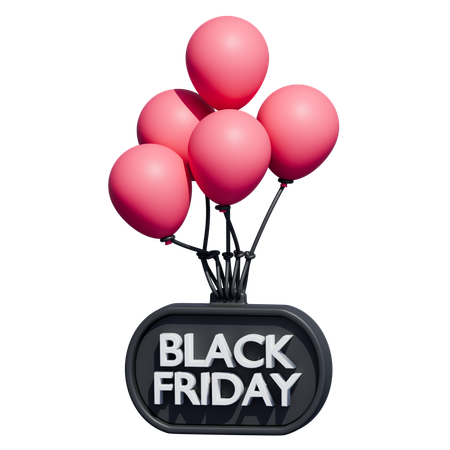 Black Friday Balloons  3D Icon