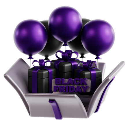 Black Friday Balloons  3D Icon