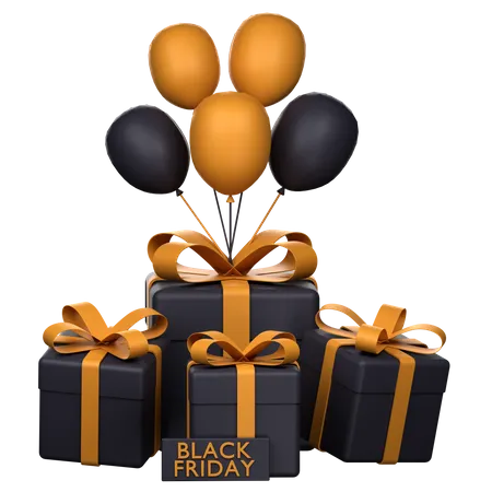 Black Friday Balloons  3D Icon