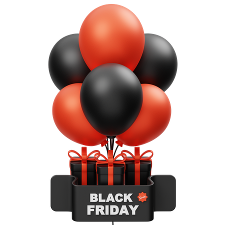 Black Friday Balloons  3D Icon