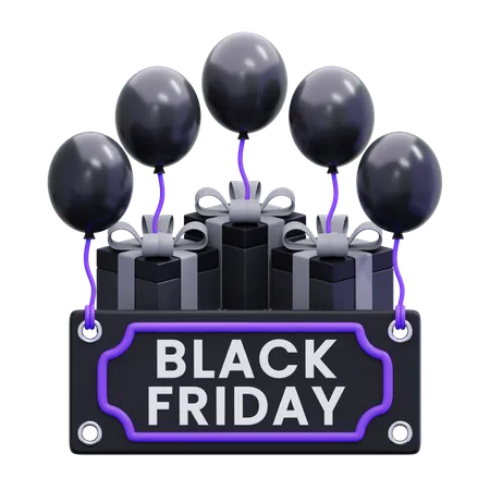 Black Friday Balloons  3D Icon