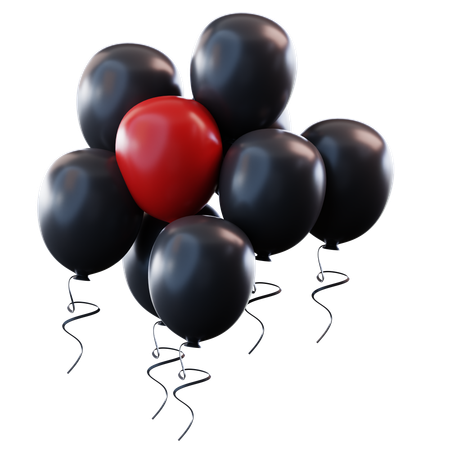 Black Friday Balloons  3D Icon