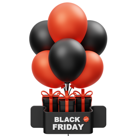 Black Friday Balloons  3D Icon