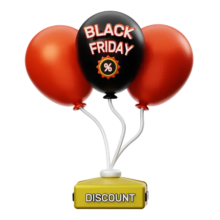 Black Friday Balloons 3D Illustration