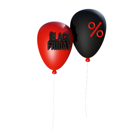 Black Friday Balloons 3D Icon