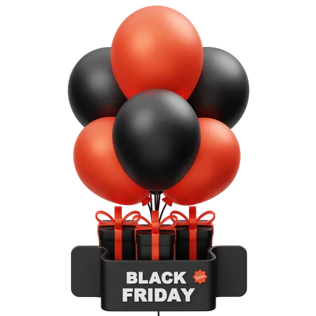Black Friday Balloons 3D Icon