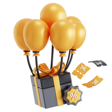 Black Friday Baloon  3D Icon