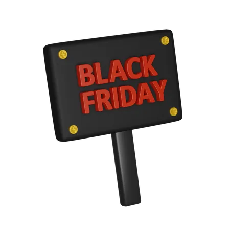 Black Friday Signboard 3 D Render Icon 3D Icon