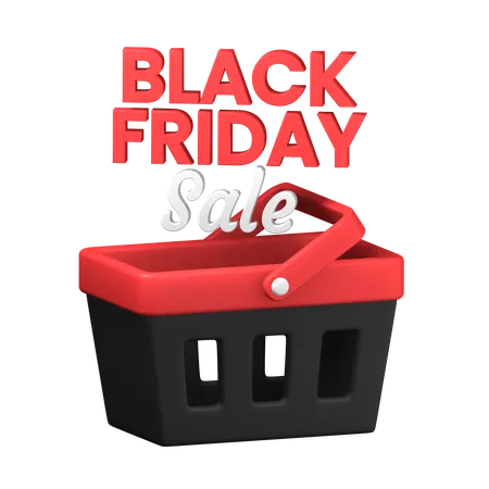 Black Friday Basket  3D Icon