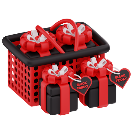 Black Friday Basket  3D Icon