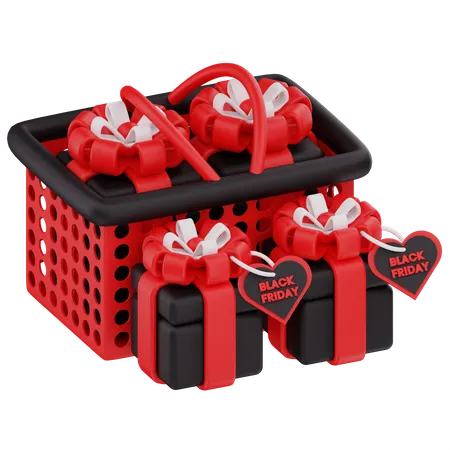 Black Friday Basket  3D Icon