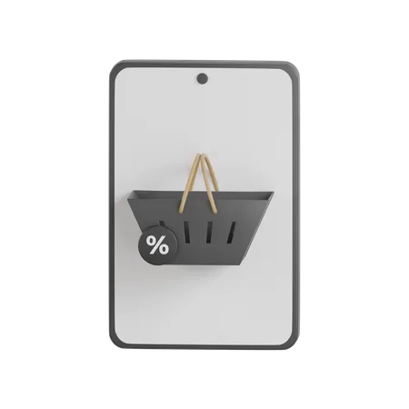 Black Friday Basket With Phone  3D Icon