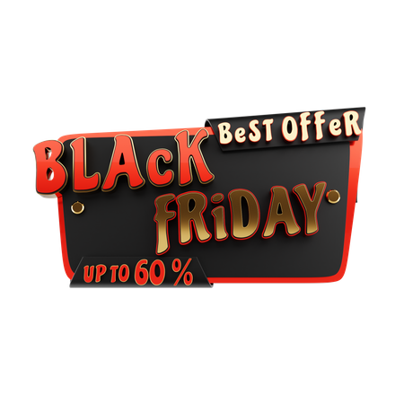 Black Friday Best Offer  3D Icon