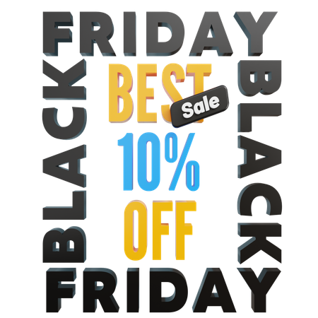 Black friday big sale 10%  3D Icon