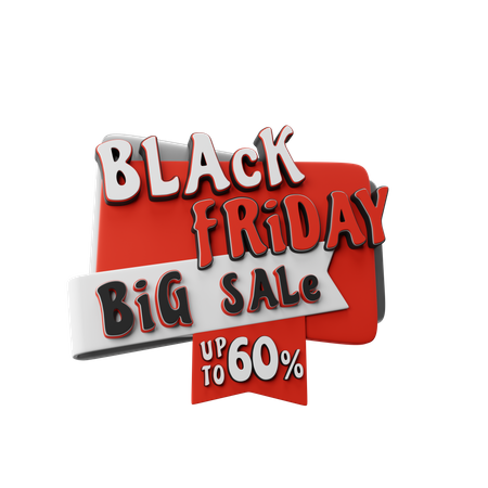 Black Friday Big Sale  3D Illustration