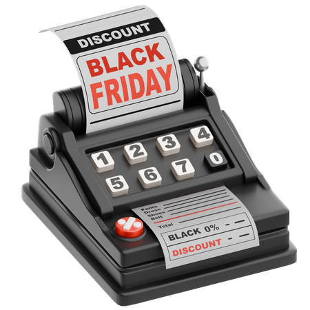 Caixa registradora black friday  3D Icon