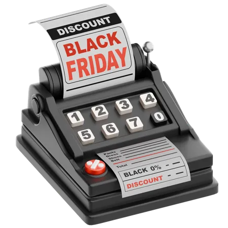 Caixa registradora black friday  3D Icon