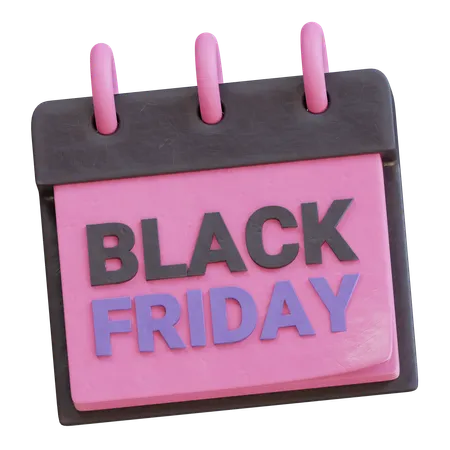 Black Friday Calendar  3D Icon