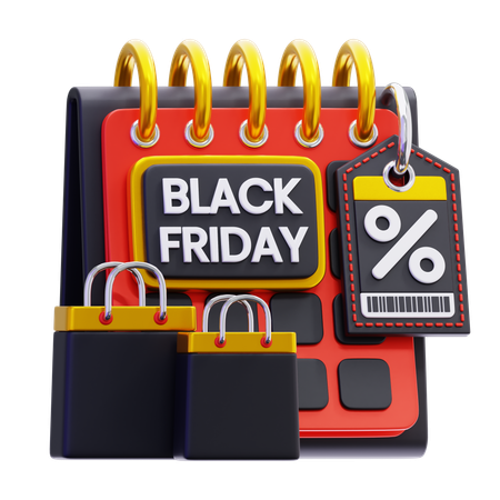 Black Friday Calendar  3D Icon