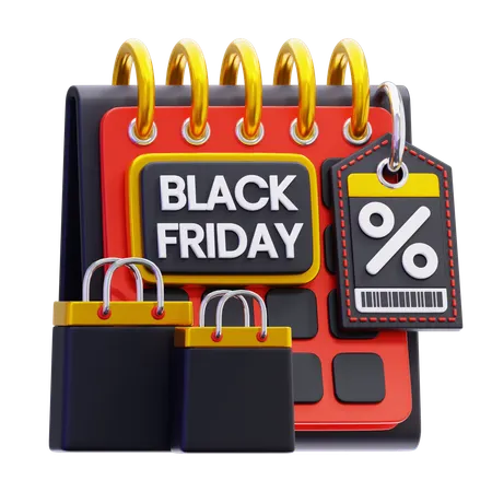 Black Friday Calendar  3D Icon