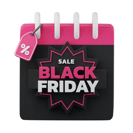 Black Friday Calendar  3D Icon