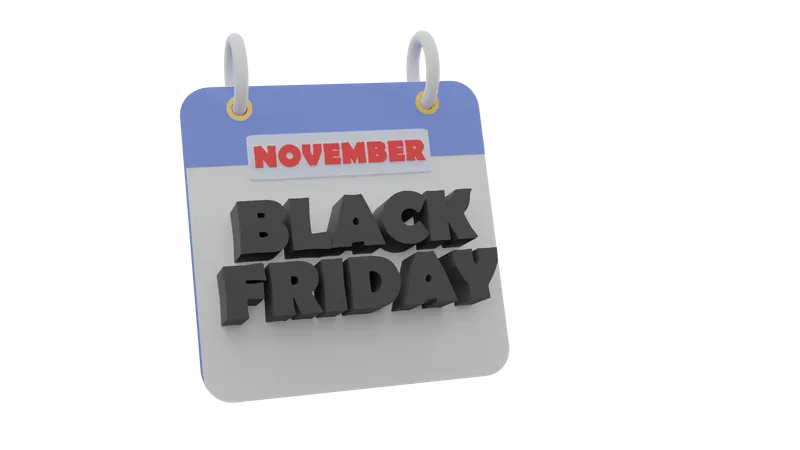 Black Friday Calendar  3D Icon